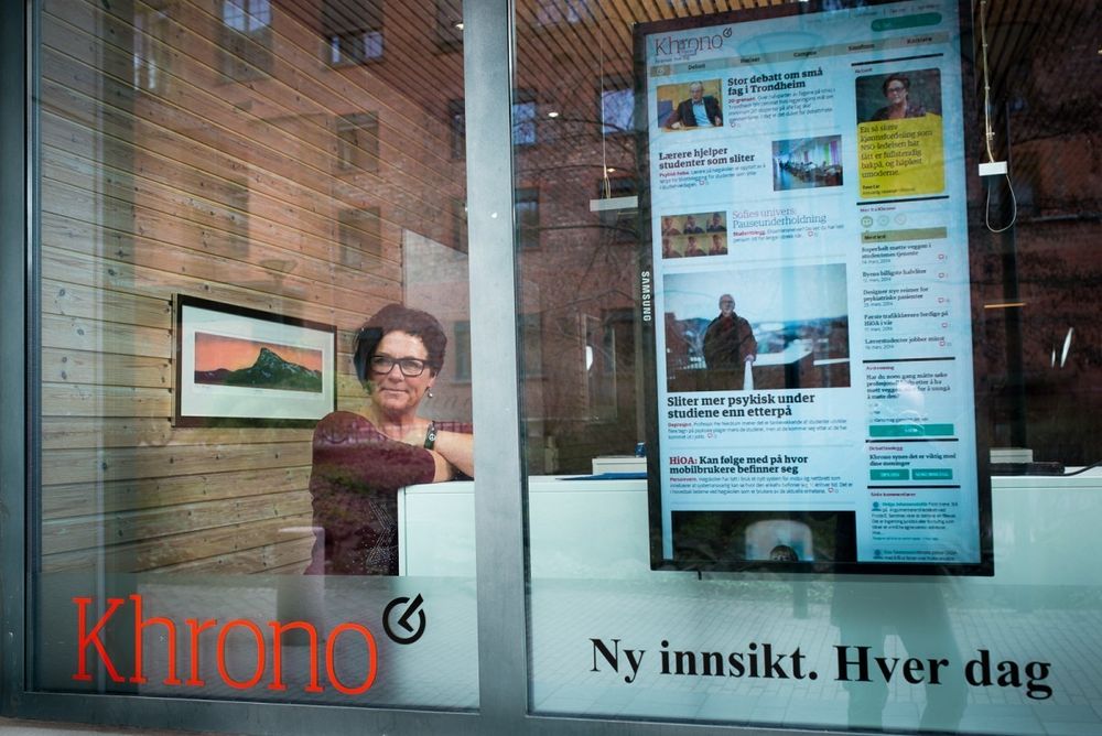 Redaktør Tove Lie i Khrono er positiv til at Universitetet i Bergen vil kjøpe halve Khrono. Bildet er tatt ved en tidligere anledning.