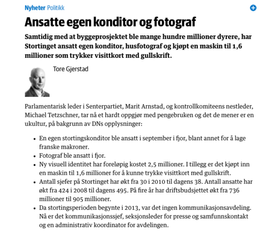 Faksimile fra Dagens Næringsliv sin sak om makroner.
