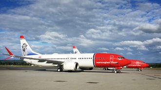 Norwegians første 737 Max på Oslo Lufthavn.