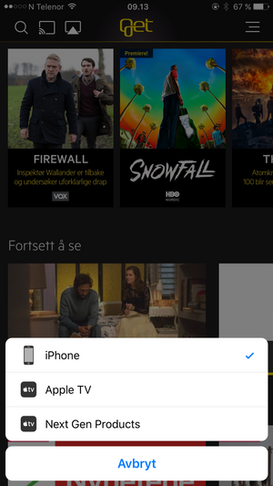 Airplay og Chromecast via mobilappen gjør det å finne programmet du er ute etter mye enklere.