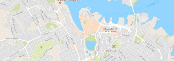 I Stavanger er det nesten bare ett område som er farget i oransje av Google.