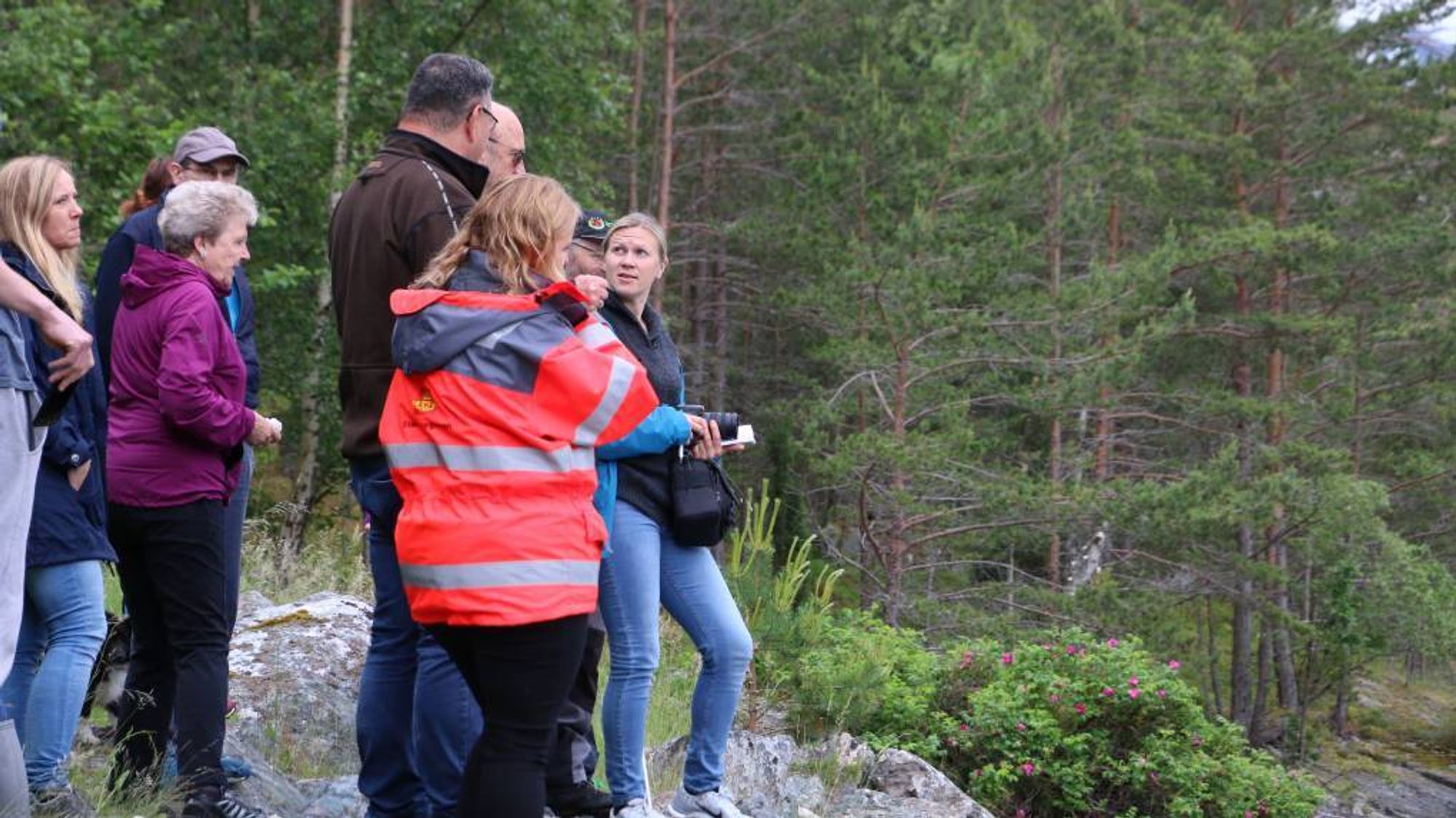 SYNFARING: I juni var tilsette i administrasjonen på synfaring på dei to aktuelle stadene. Her frå synfaringa i Bermålsviki..