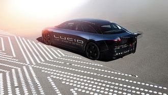 Lucid Air Alpha Speed Car 05 på TRCs testanlegg i Ohio.