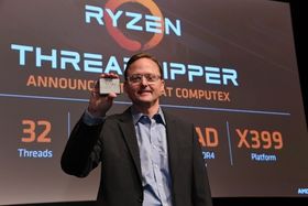Her viser AMD frem Ryzen Threadripper på Computex-messen tidligere i år.