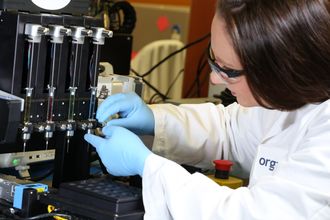 Bioprinting av menneskevev hos Organovo.