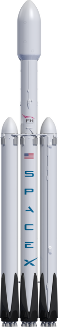 Slik ser Falcon Heavy-raketten ut.