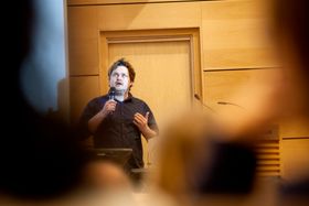 I 2013: Forfatter og journalist Lars Akerhaug holder innlegg når justisdepartementet holder radikaliseringskonferanse i Oslo