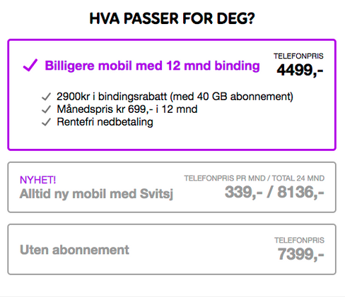 Telia tilbyr en ganske solid rabatt om du binder deg til deres heftigste abonnement i 12 måneder.