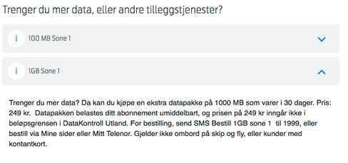 Både Telenor og Telia tilbyr relativt gunstige datapakker når du befinner deg i utlandet, som her hos Telenor i USA.