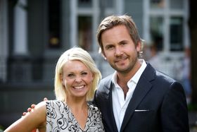 Marthe Sveberg og Skal vi danse-kollega Kristian Ødegård på TV 2s høstlansering i 2010.