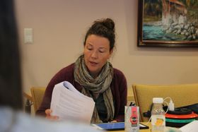 FREMJA FORSLAG: Sandra Opheim (MDG) fremja forslaget om ein leikeplass på vegne av eige parti og Arbeidarpartiet. Senterpartiet støtta forslaget.