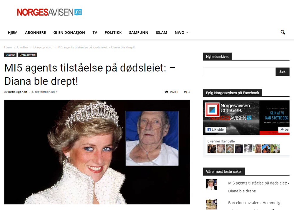 Norgesavisen.no gjentar og sprer en oppdiktet historie som har sitt utspring fra et amerikansk konspirasjonsnettsted som er beryktet for å spre såkalte falske nyheter.