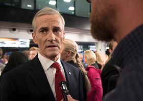 Statsministerkandidat Jonas Gahr Støre etter debatten fredag.
