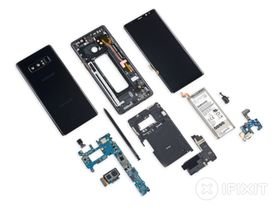 Galaxy Note 8 ferdig demontert.