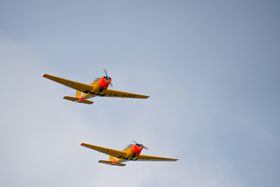 SAAB SAFIR: Sola Flyklubb hadde tatt turen til Notodden med LN-SAP og LN-SAO.