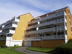 HER SKJEDDE DET: Det var ved denne blokken på Flåtestad at drapsforsøket skjedde..