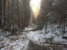 I FJOR: I fjor hadde snøen kommet så vidt da dignadsgjengen satte i gang sitt arbeide, men de fikk gjort utrolig mye!.