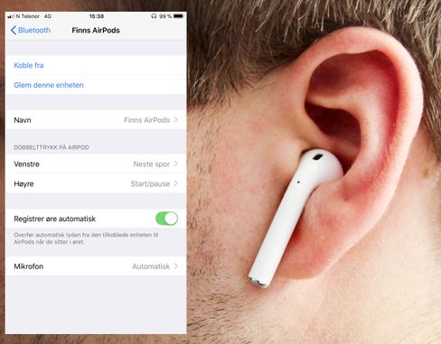 Nå kan man bestemme hva som skal skje dersom man tapper på AirPods-ørepluggene.