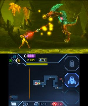 Det tar ikke lang tid fra eventyret starter til Samus havner i kjempetrøbbel.