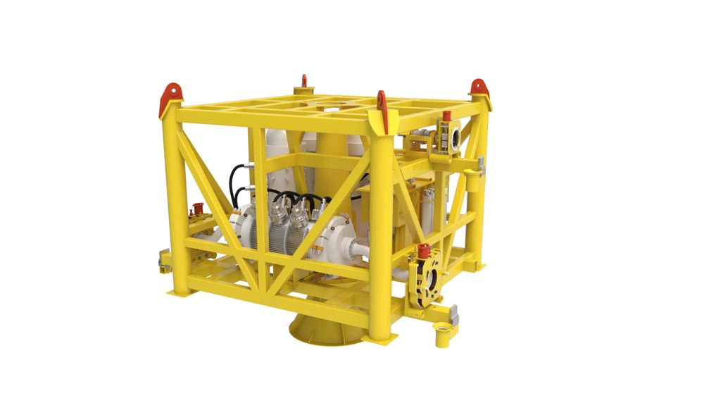 Slik ser illustrasjonen av den såkalte Modular Compact Pump undervannsmodulen ut.