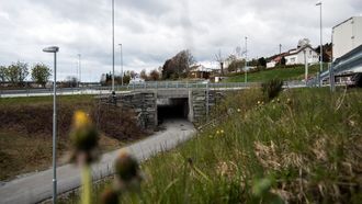 Slik ser inngangen til undergangen ut fra østsiden.