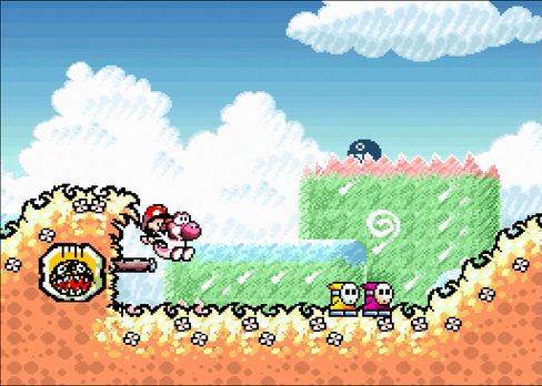 Super Mario World 2: Yoshi's Island har en liten emulerings-bug, uten at det utgjør mye.