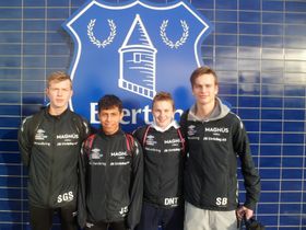 FÅR TØFF MATCHING: Desse spelarane frå Sogndal får verkeleg prøve seg denne helga (frå venstre): Sigvart G. Stenehjem, Jon Skjerdal , Daniel Navarsete Tonheim og Sigurd B. Kristiansen.