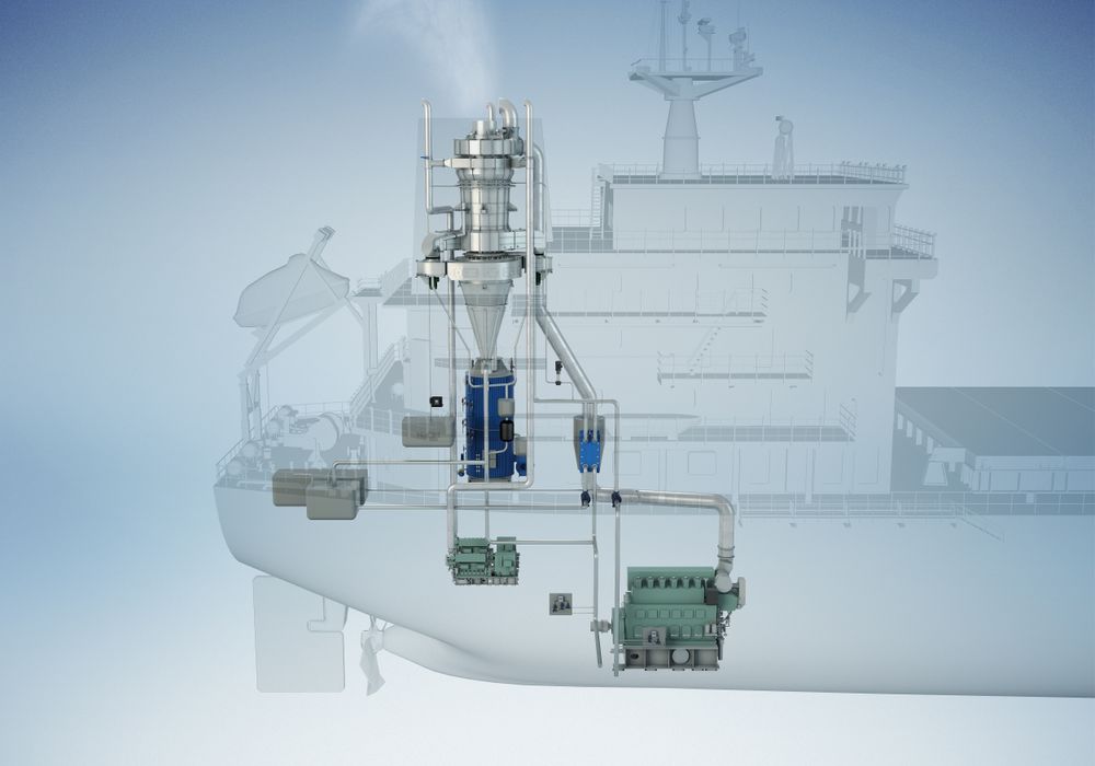 Scrubbere fra Clean Marine prosjektert for Stolt Tankers. En scrubber kan ta eksos fra både hovedmotor, hjelpemotor og kjeler.