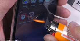 Mobilen gjorde det ikke like bra i ildtesten, men så er heller ikke dette en direkte realistisk test.