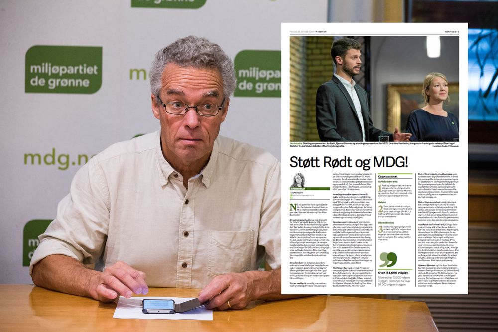 Det stemmer ikke at MDG ble utestengt fra den muntlige spørretimen i forrige periode. Her representert ved Rasmus Hansson.