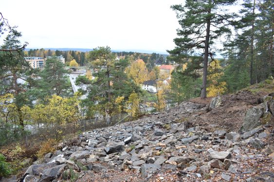 JEVNET MED JORDEN: Her stod det røde huset i Skolebakken 5b. Området er sikret, men nøyaktig hva det skal brukes til, vet de ikke ennå. Det er fortsatt veldig tidlig i planelggingsfasen.