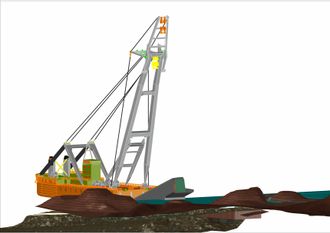 En heavy lift vessel (HOV) skal brukes til å løfte betongskallet på plass.