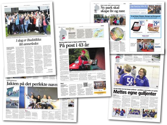 Noen av sidene i dagens avis.
