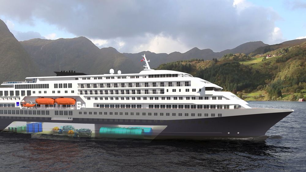 Konseptskipet Atlant er planlagt med gasselektrisk framdrift, kombinert med batterier. Plass er satt av til brenselceller og hydrogentanker.