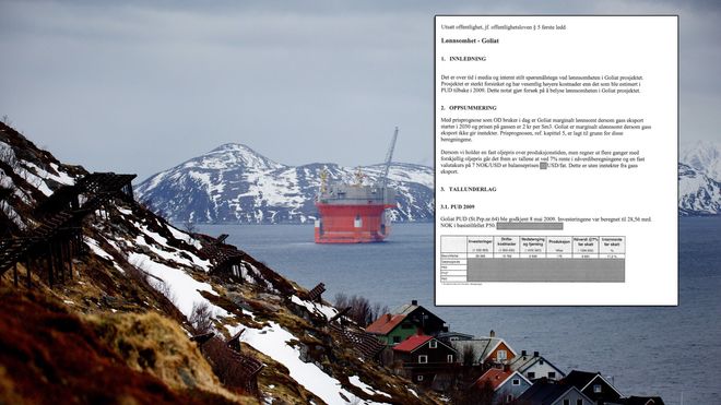 Dette er notatet Terje Søviknes ikke ville lete etter: Detaljerte utregninger om Goliat