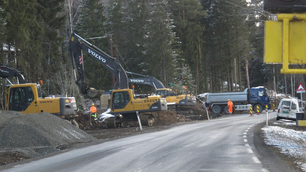 Når VA-ledningen er lagt, kommer det turvei på toppen.