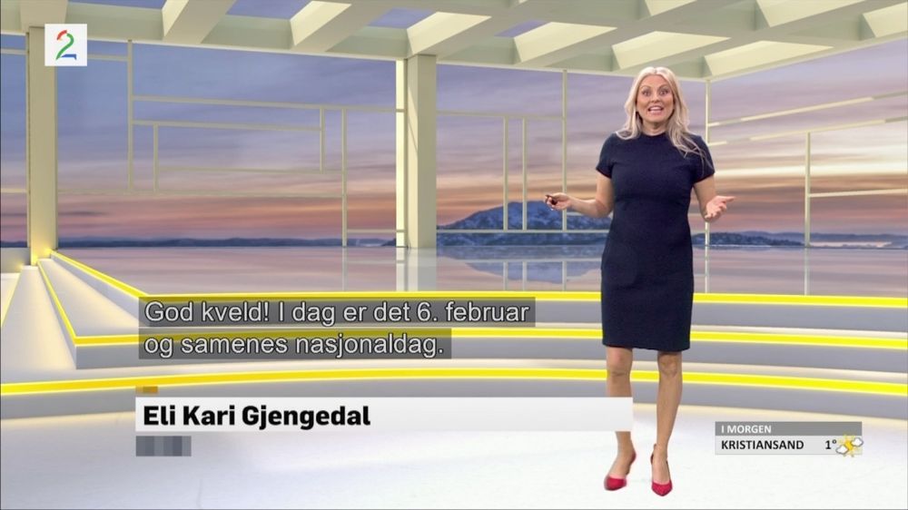 Slik har du aldri hørt Eli Kari melde været før: Her tar hun hele sendingen på samisk!