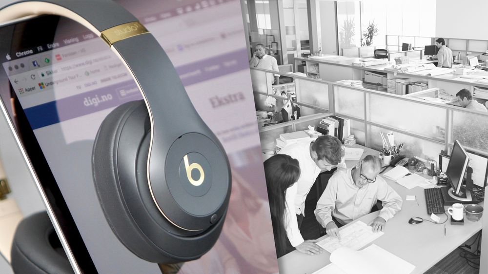 Beats Studio3 demper godt støy i kontoromgivelser, men er ikke like god på å dempe «småprating» i bakgrunnen som konkurrenten Bose.