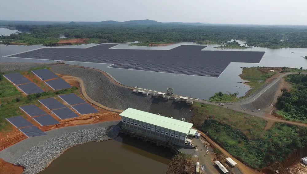 Slik kan kraftverket i Liberia bli seende ut. Fotomontasje med opphav fra Multiconsult og Ciel & Terre.