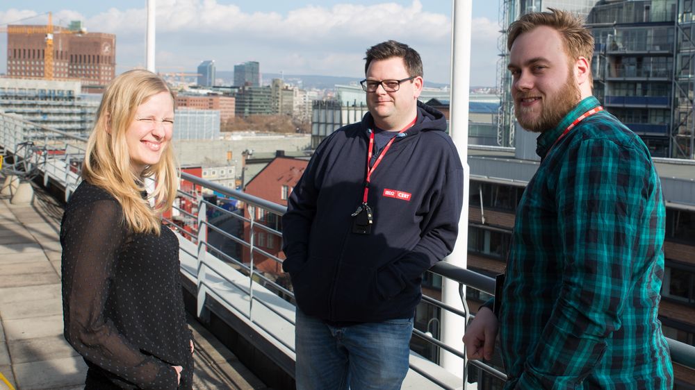 Fra v. matematiker Christine Marie Øvrebø Haugland, CERT-leder Chris Culina og masterstudent Jan Petter Berg Nilsen. De er alle involvert i BDOs arbeid med å avdekke dataangrep og beskytte kunder mot digitale trusler.