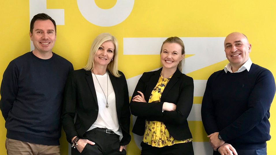 Et fornøyd Telering-team (fra venstre): Trond Vinnes, Lisbeth Hope Frugård, Tina Martinsen og Tibor Mæhlum.