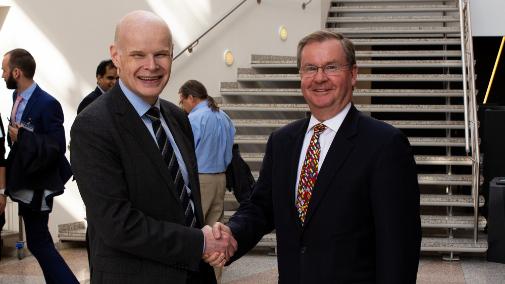 William Christensen, Leder av avdelingen for klima, industri og teknologi (KIT) i OED og Steve Winberg, Assistant Secretary for Fossil Energy, Department of Energy i USA. Sistnevnte er i Norge for å lære mer om norsk CO2-håndtering.