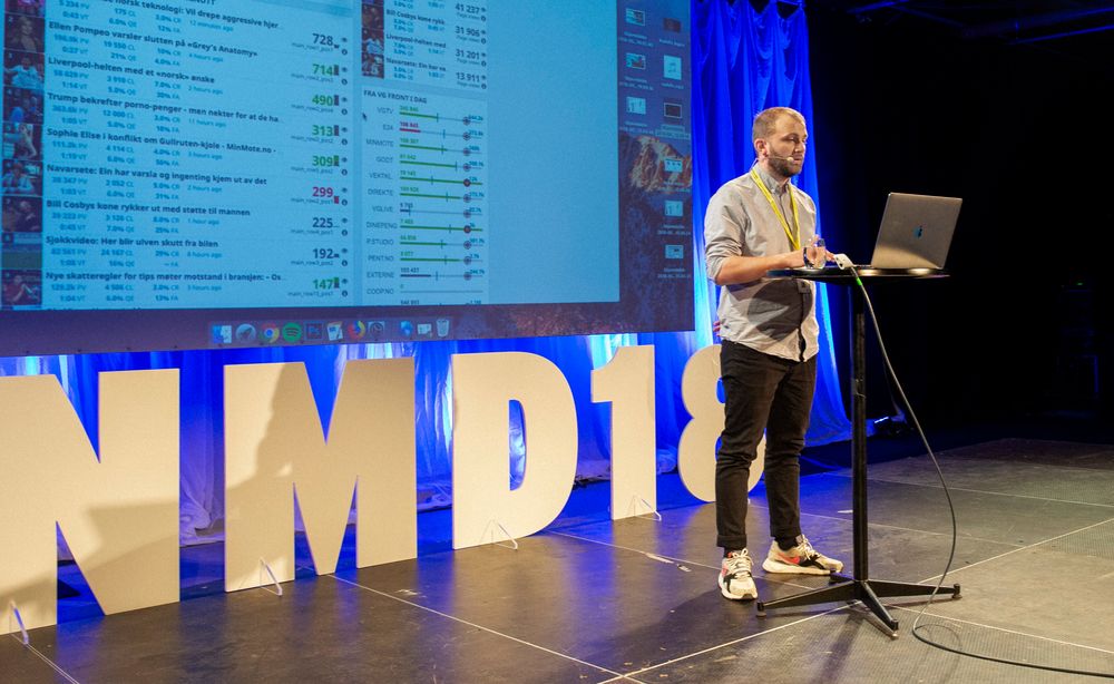 Frontsjef i VG, Eivind Haugen, på Nordiske Mediedager.