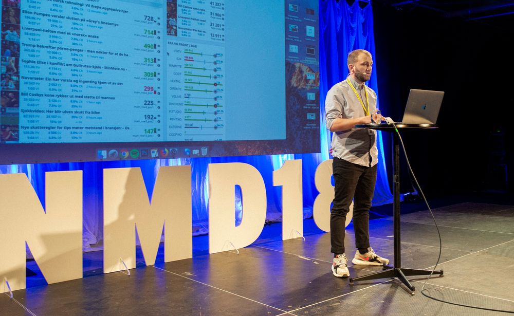 Frontsjef i VG, Eivind Haugen, på Nordiske Mediedager.