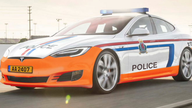 Tesla-politiet på veien i Luxembourg