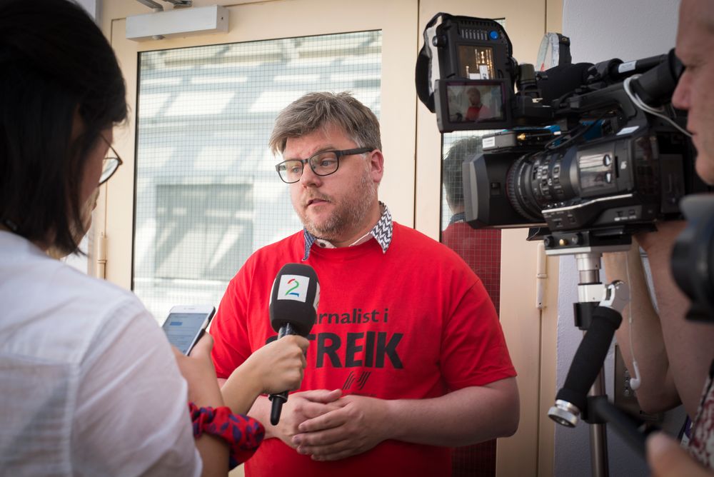 NRKJ-leder Richard Aune varsler pressen at det blir streik.