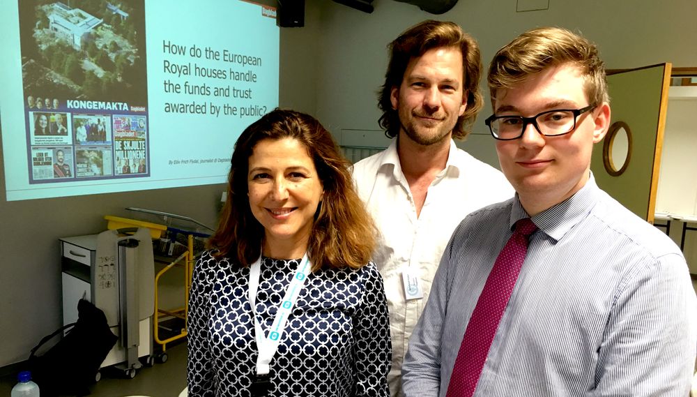 Ana Romero Galán, Eiliv Frich Flydal og Elias Giertz holdt innlegg om sin dekning av kongehusene i henholdsvis Spania, Norge og Sverige på Dataharvest nylig. Arrangørene har et håp om at Dagbladets dekning kan inspirere flere til et kritisk søkelys på europas kongehus.