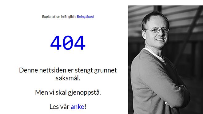 Skjermbilde av Rettspraksis.no og portrett av Håkon Wium Lie.