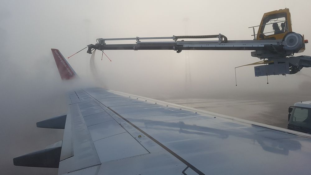 Avising av fly på Gardermoen.