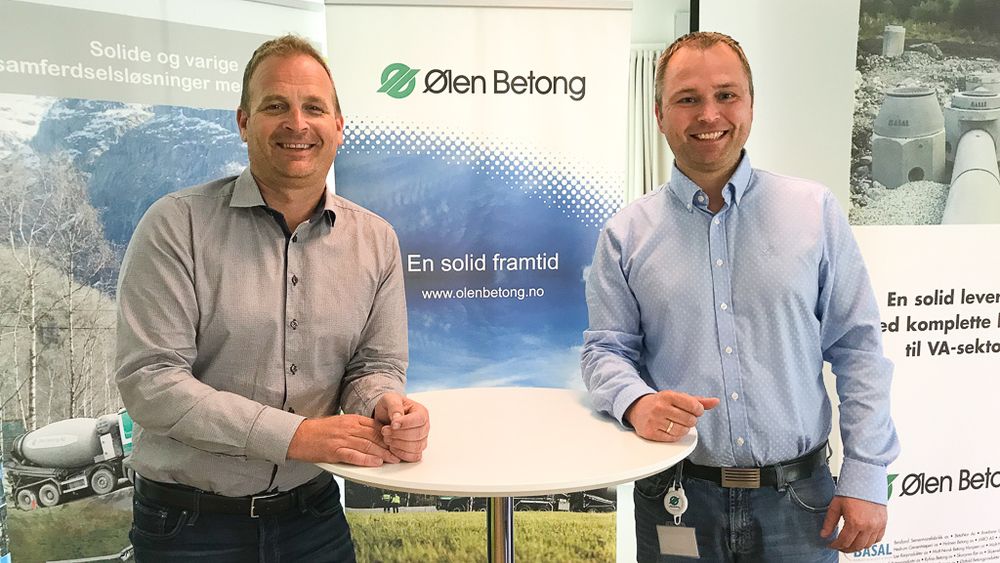 Ledelsen i Ølen Betong: Svein Atle Berge (t.v) og Lars Norekvål.